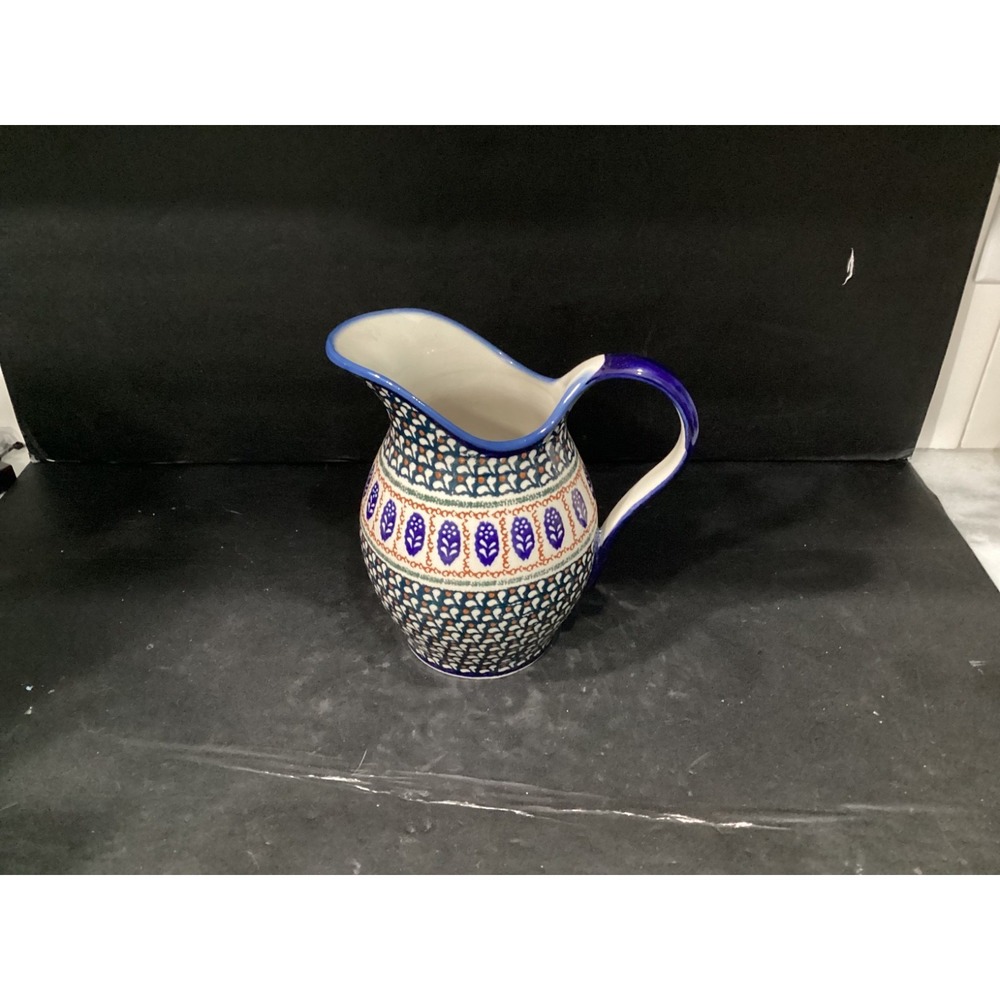 Polish Pottery Boleslawiec Water Pitcher Jug Hand Made Poland